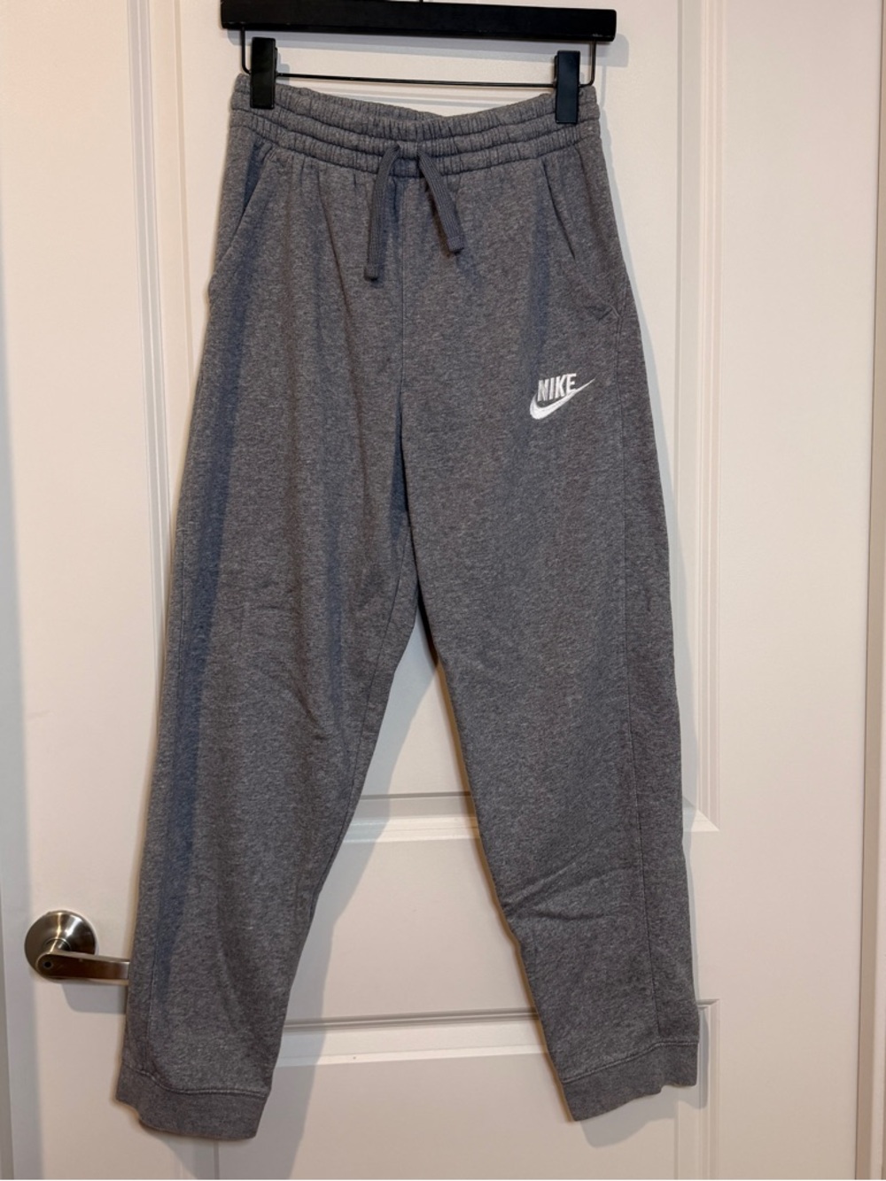 Nike Kids Gray Sweatpants with White Logo